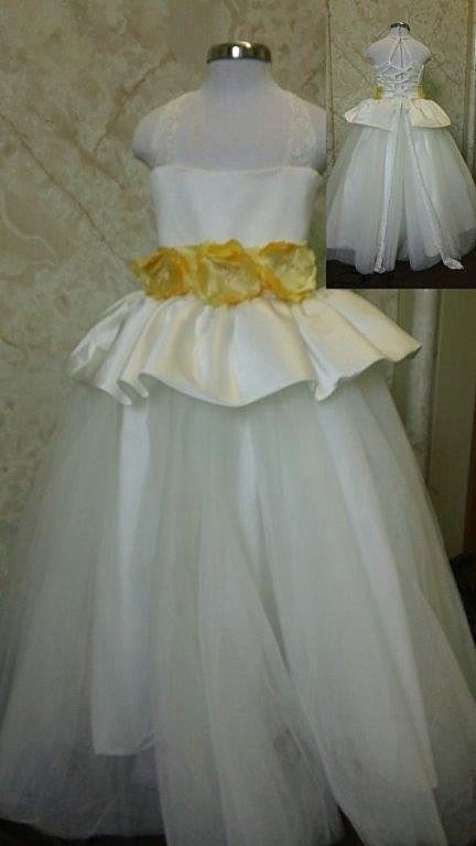 Open lace corset back flower girl dresses